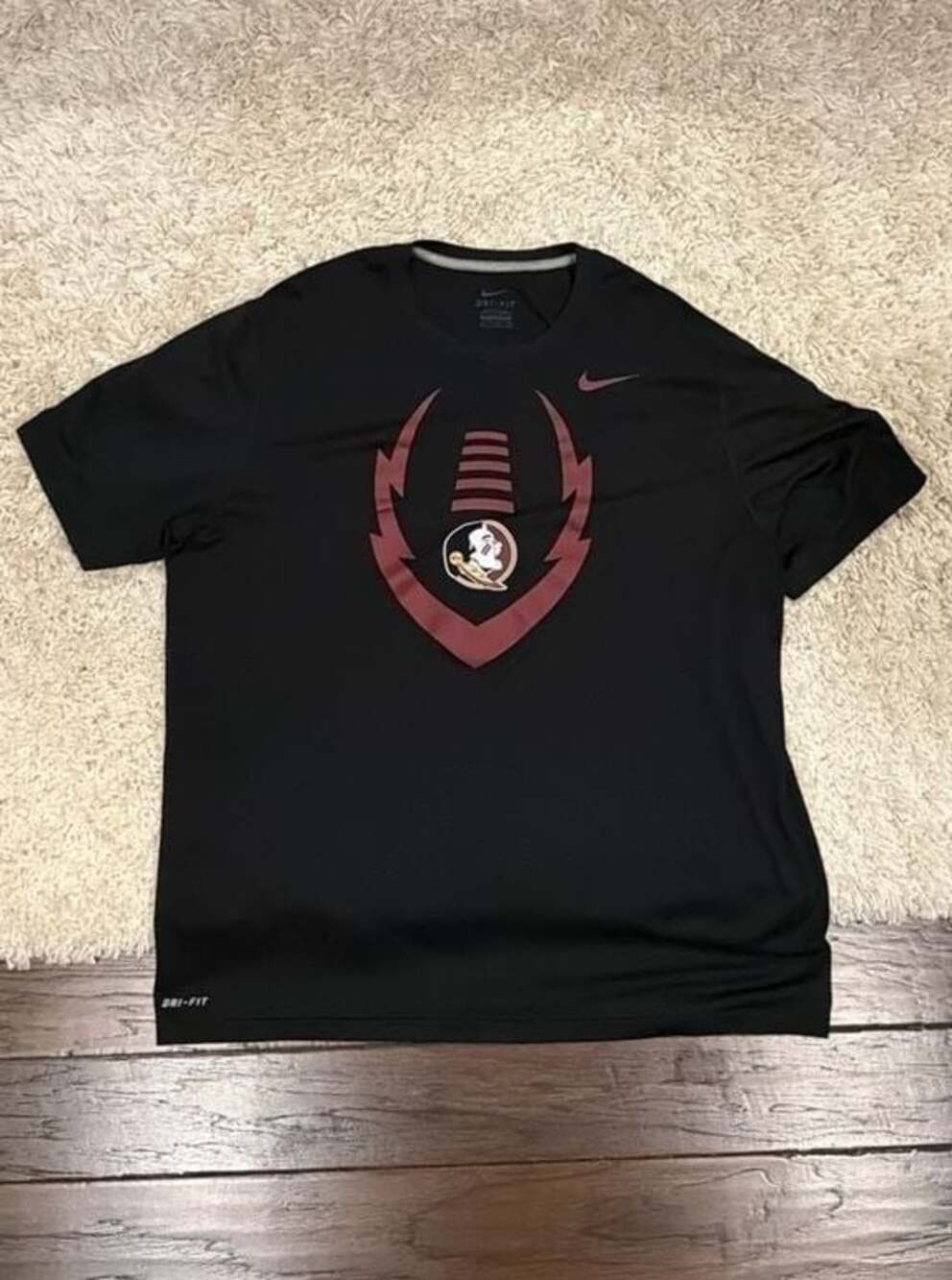 Nike Men's Florida State Seminoles Dri-FIT Football Icon Legend T-Shirt, Black,
